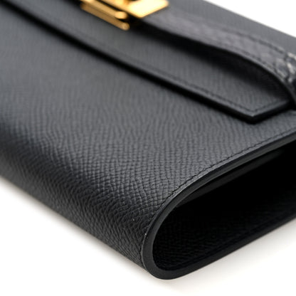 Hermes Epsom Matte Alligator Touch Kelly Wallet To Go Black 9 of 10