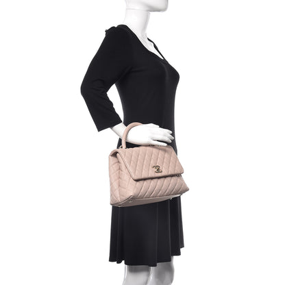 Chanel Caviar Quilted Small Coco Handle Flap Light Beige 2 of 10