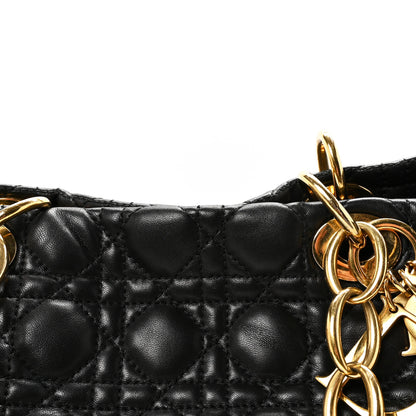 Christian Dior Lambskin Cannage Medium Dior Soft Shopping Tote Black 7 of 9