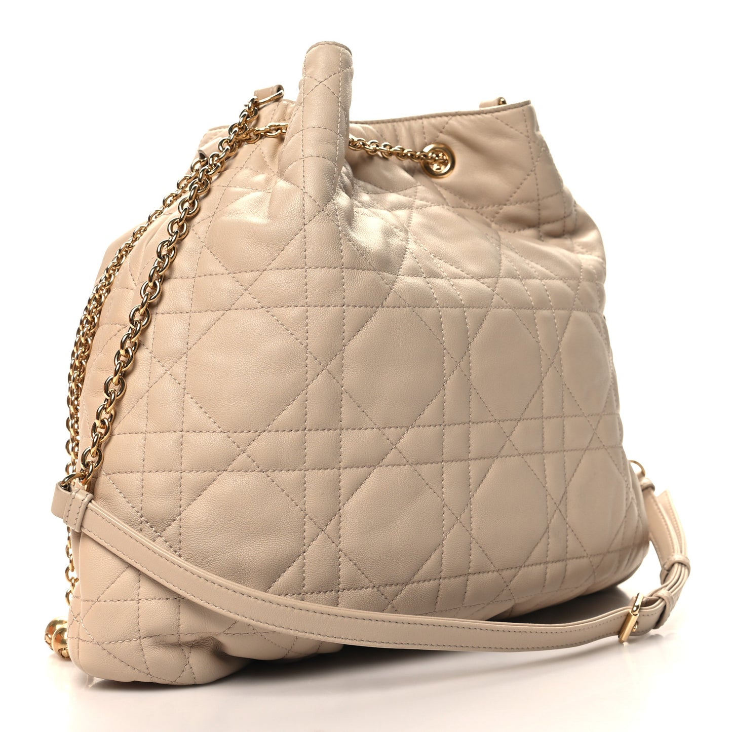 Lambskin Supple Macrocannage Ammi Bag Beige
