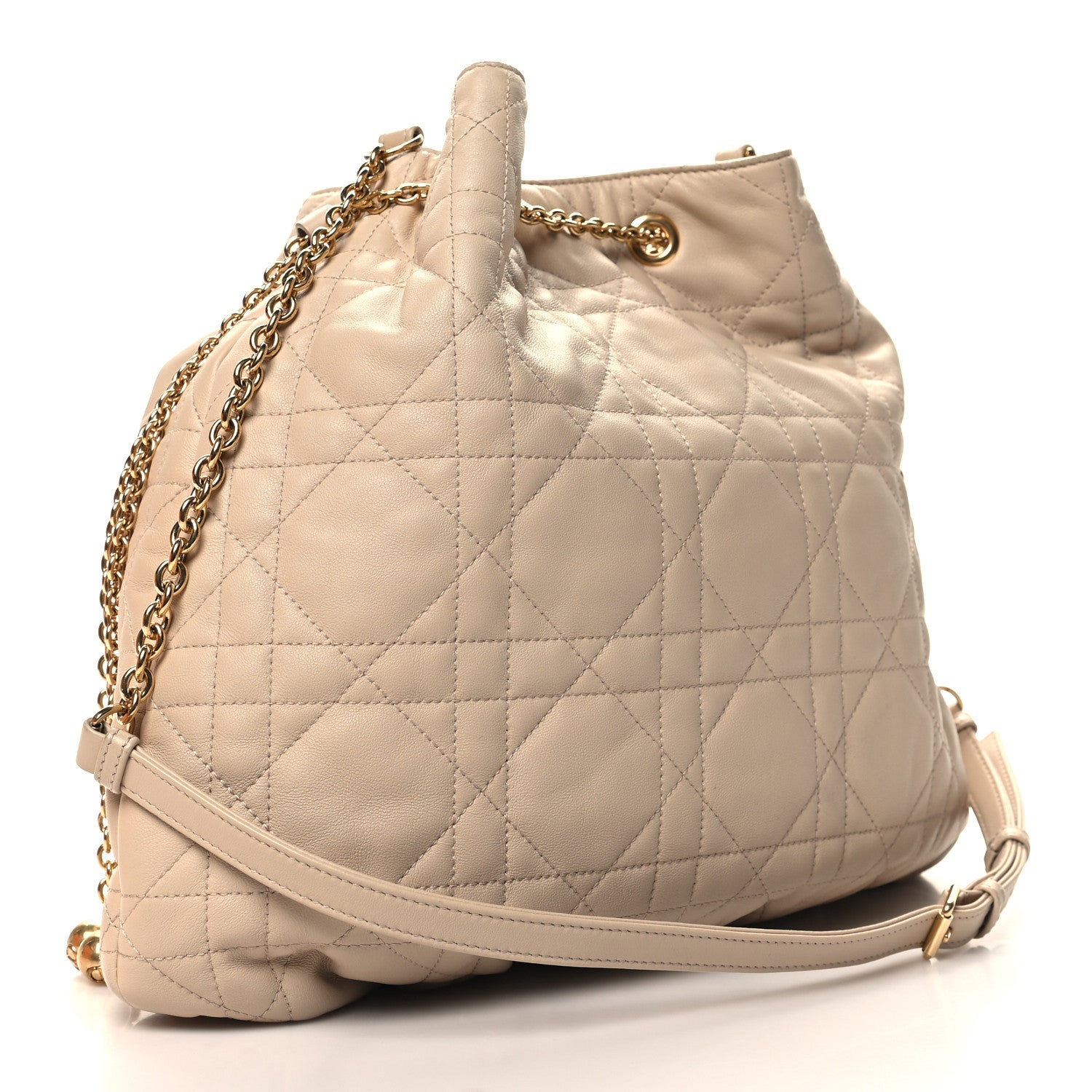 Christian Dior Lambskin Supple Macrocannage Ammi Bag Beige 3 of 9