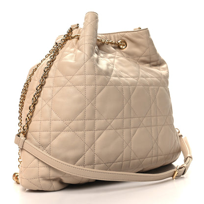 Christian Dior Lambskin Supple Macrocannage Ammi Bag Beige 3 of 9
