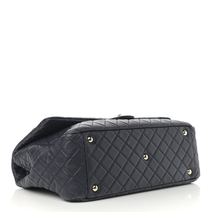Chanel Calfskin Quilted XXL Travel Flap Bag Navy 4 of 12