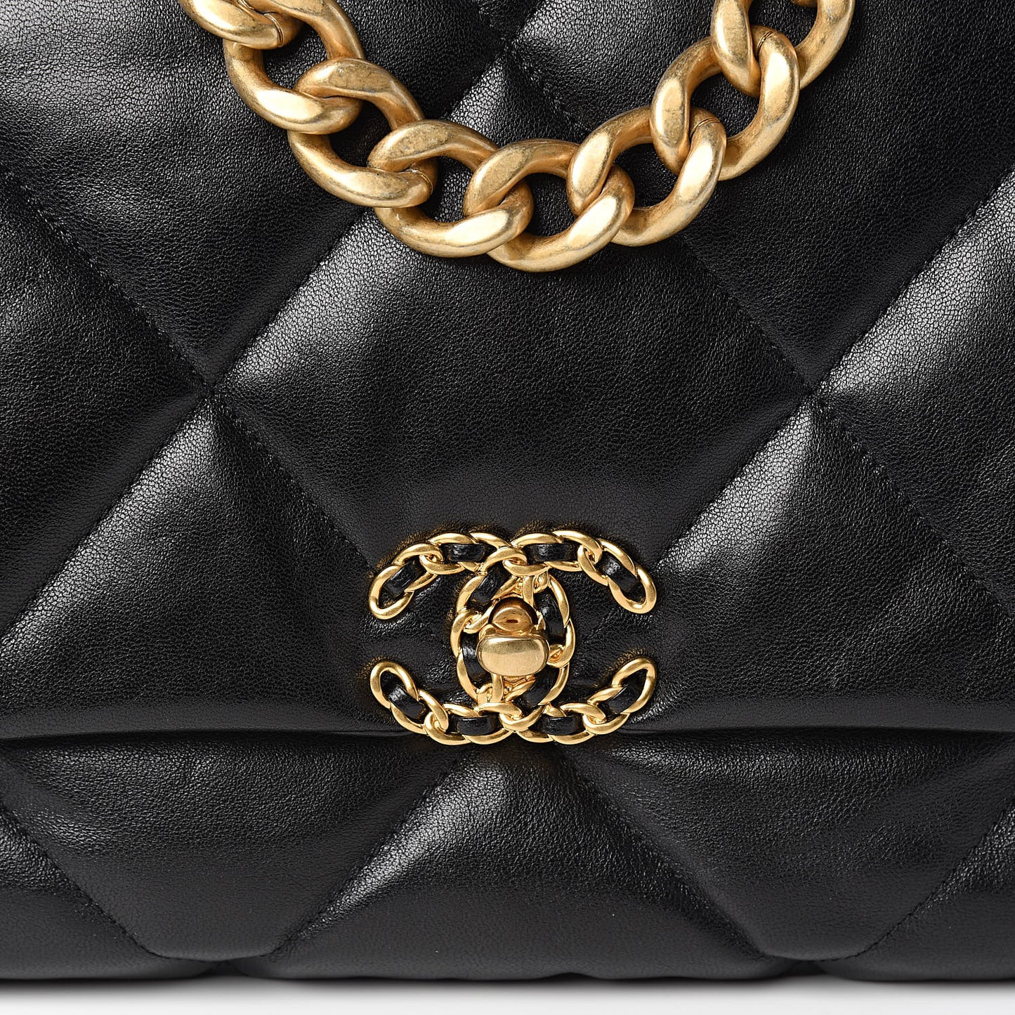 Goatskin Quilted Maxi 19 Flap Black
