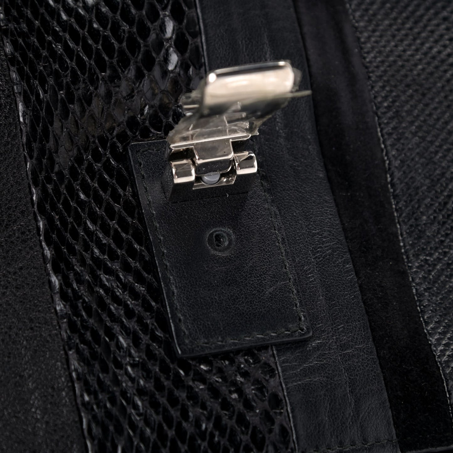 Lambskin Karung Ayers Medium Paneled PS1 Satchel Black