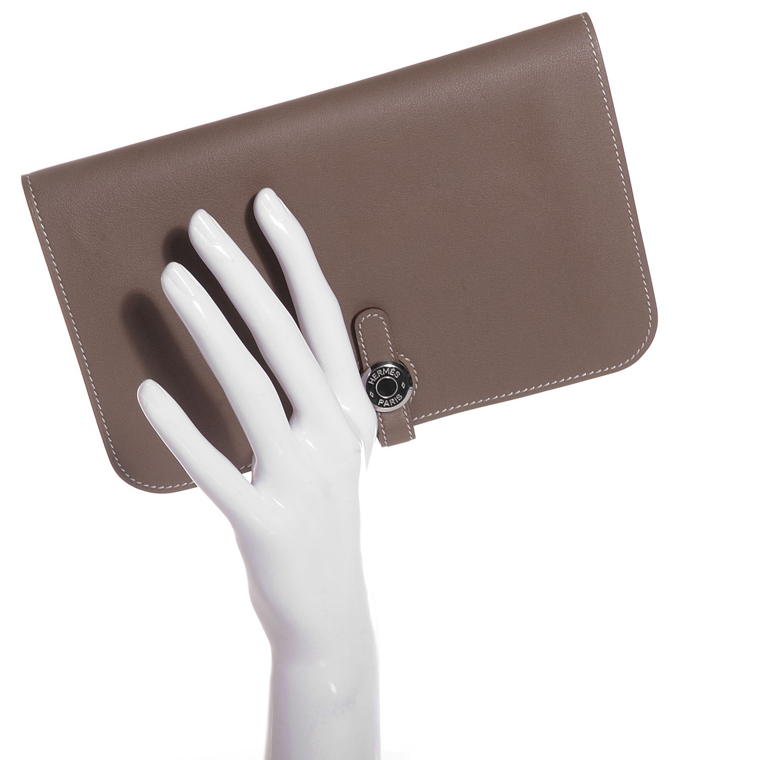 Hermes Swift Dogon Duo Wallet Etoupe 2 of 12