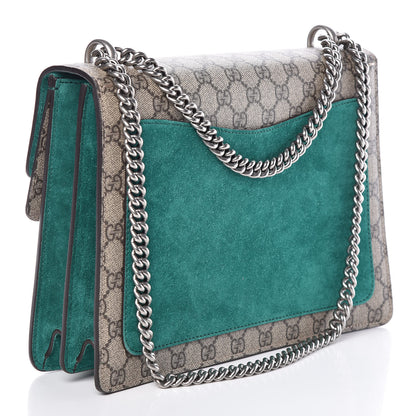 Gucci GG Supreme Monogram Embroidered Medium Dionysus Shoulder Bag Emerald 3 of 9
