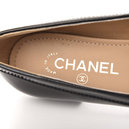 Chanel Patent Calfskin CC Mocassin Loafers 38.5 Black 6 of 9