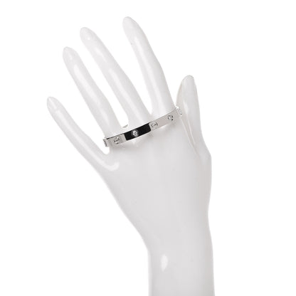 Cartier 18K White Gold 4 Diamond LOVE Bracelet 16 2 of 4