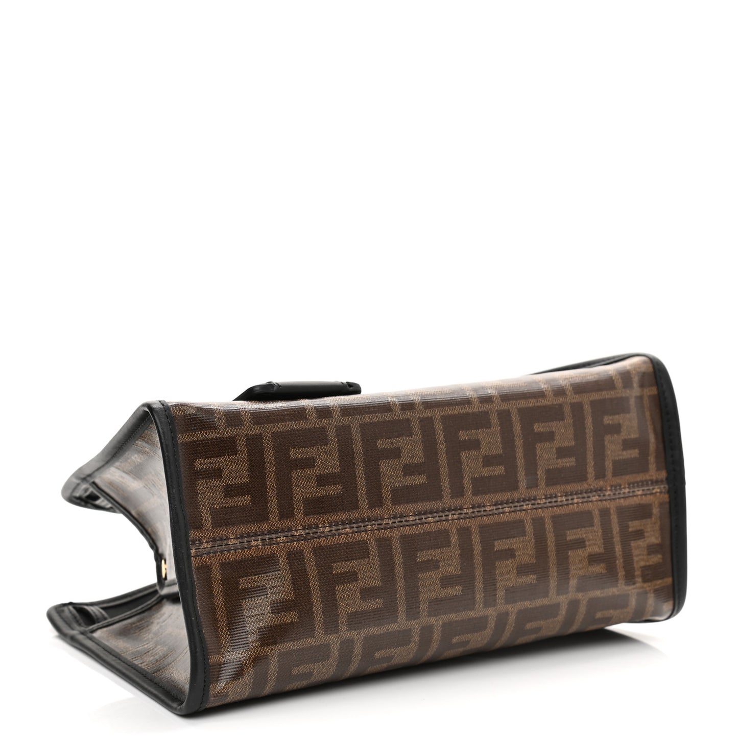 Glazed Fabric Vitello Century FF 1974 Stamp Patch Mini Peekaboo Defender Cover Mogano Panna Black