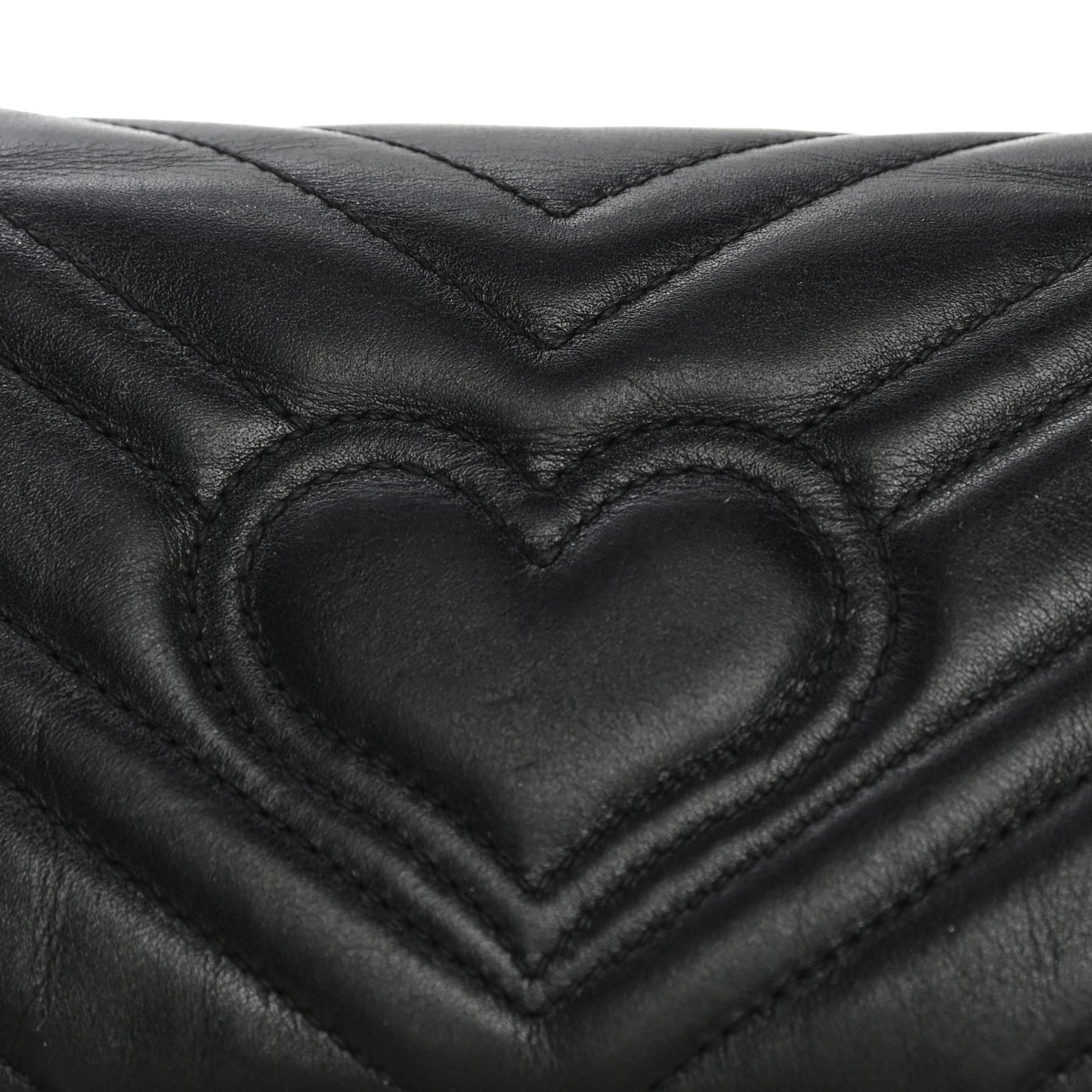 Calfskin Matelasse Super Mini GG Marmont Shoulder Bag Black