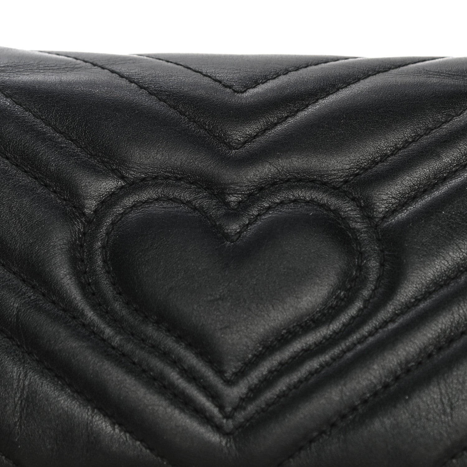 Gucci Calfskin Matelasse Super Mini GG Marmont Shoulder Bag Black 16 of 19