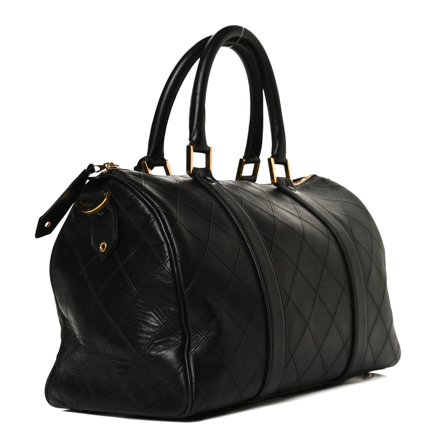 Calfskin Stitched CC Boston Black