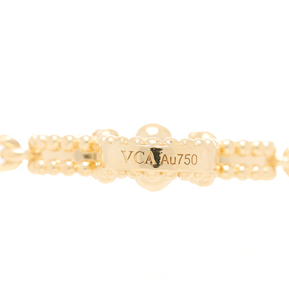 Van Cleef & Arpels 18K Yellow Gold Diamond 5 Motifs Guilloche Vintage Alhambra Bracelet 4 of 5