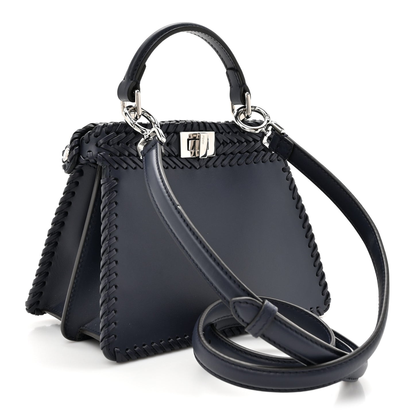 Vitello King Shiny Nappa Intreccio Petite Peekaboo I SEE U Satchel Midnight