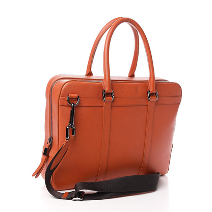 Burberry Textured Calfskin Briefcase Orange 3 of 9