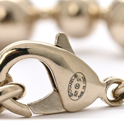 Chanel Metal Beaded CC Bracelet Gold 3 of 4