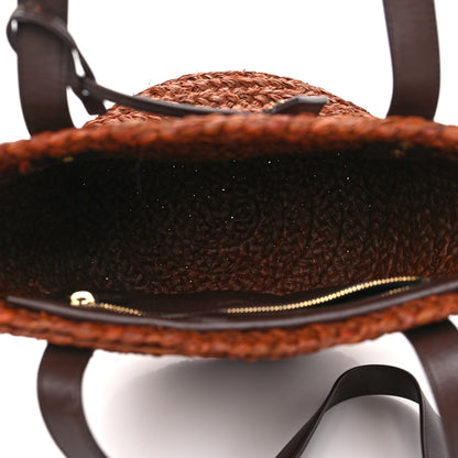 Saint Laurent Raffia Calfskin Small Panier Tote Dark Chocolate 5 of 11