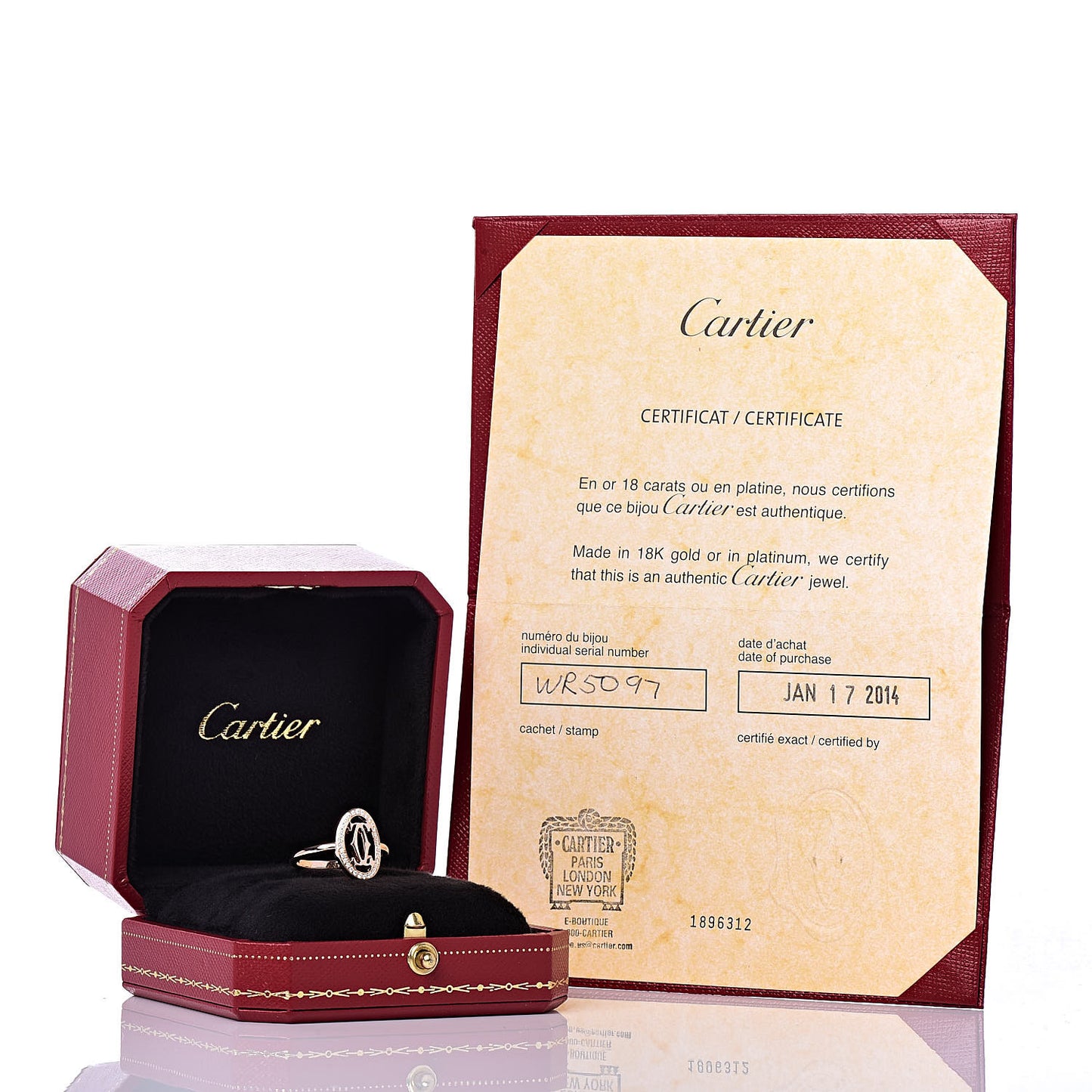 18K Pink Gold Diamond Logo Double C Ring 55 7.25