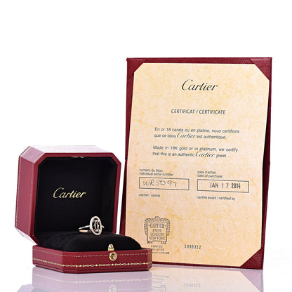 Cartier 18K Pink Gold Diamond Logo Double C Ring 55 7.25 7 of 7