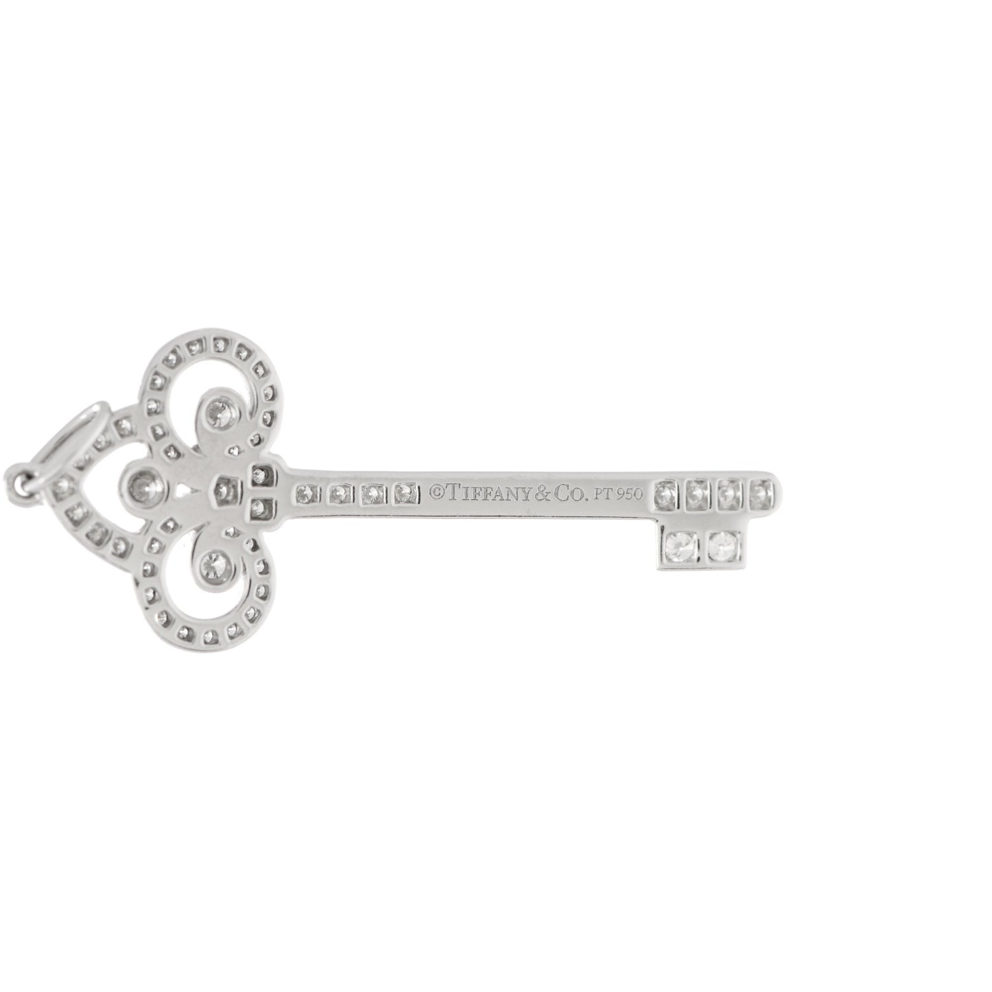 Platinum Diamond .41ct Fleur De Lis Key Pendant