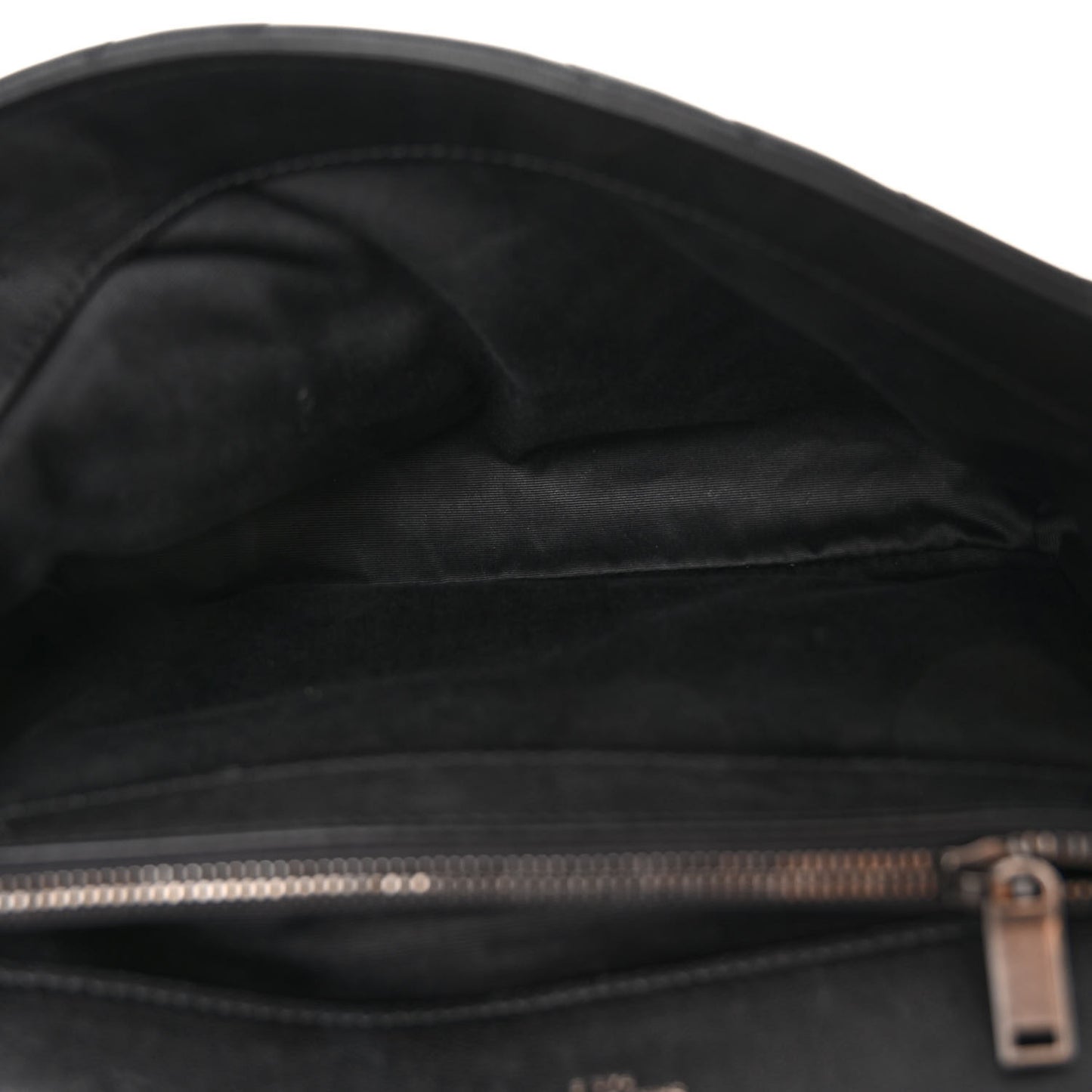 Sheepskin Matelasse Chevron Monogram Large College Satchel Black