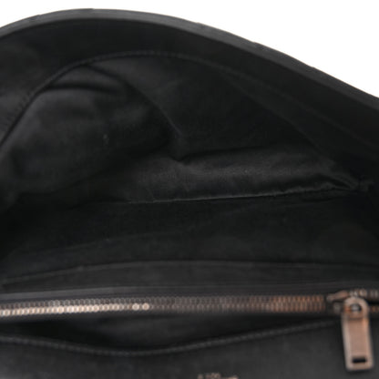 Saint Laurent Sheepskin Matelasse Chevron Monogram Large College Satchel Black 5 of 9