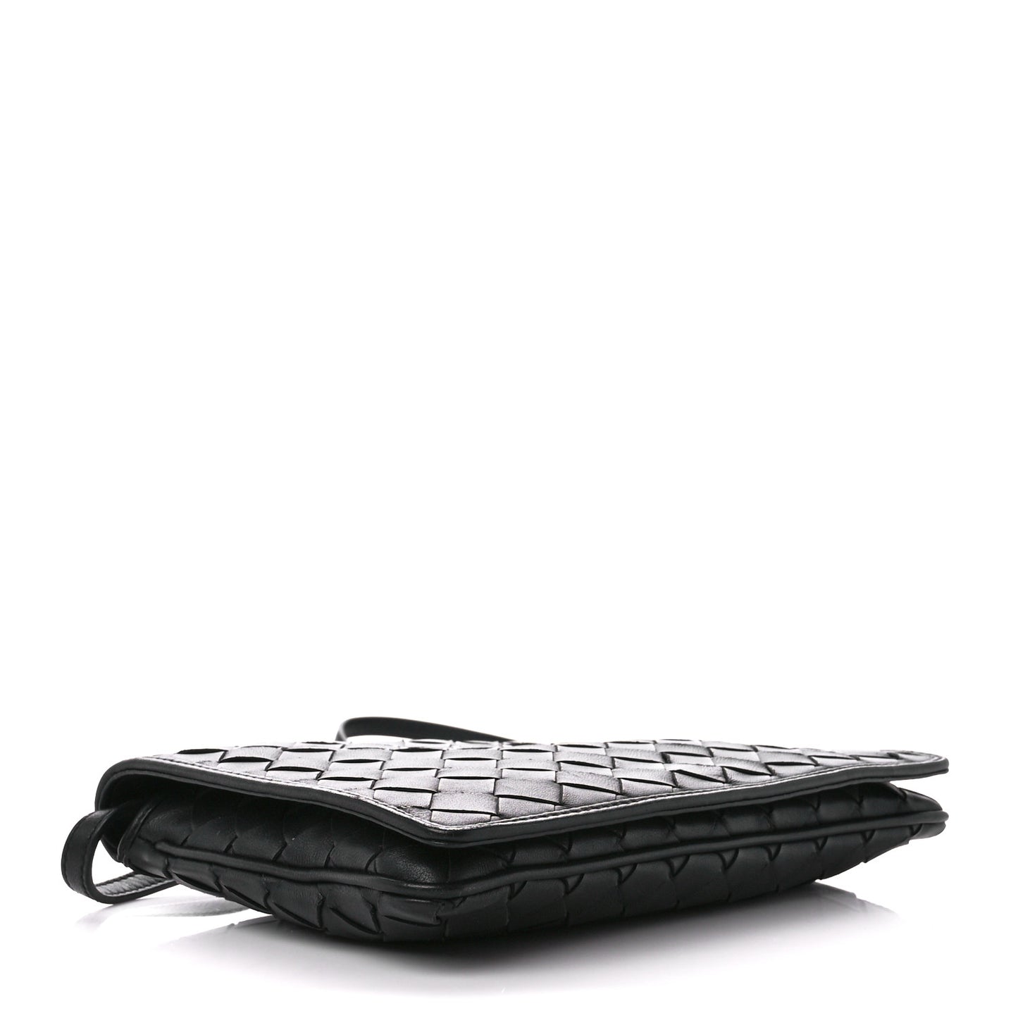Nappa Intrecciato Crossbody Messenger Flap Black