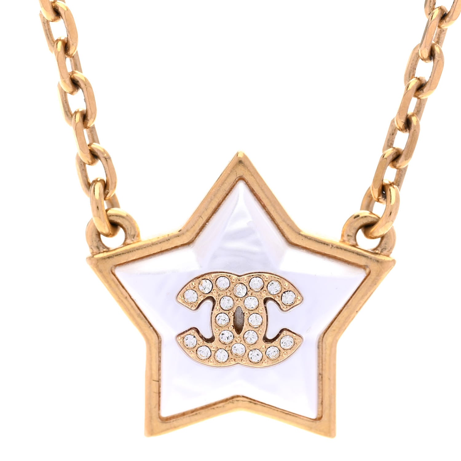 Chanel Pearl CC Star Necklace Gold 4 of 6