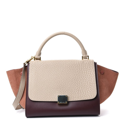 Celine Bullhide Calfskin Grained Nubuck Small Tri-Color Trapeze Medium Chamois 1 of 8
