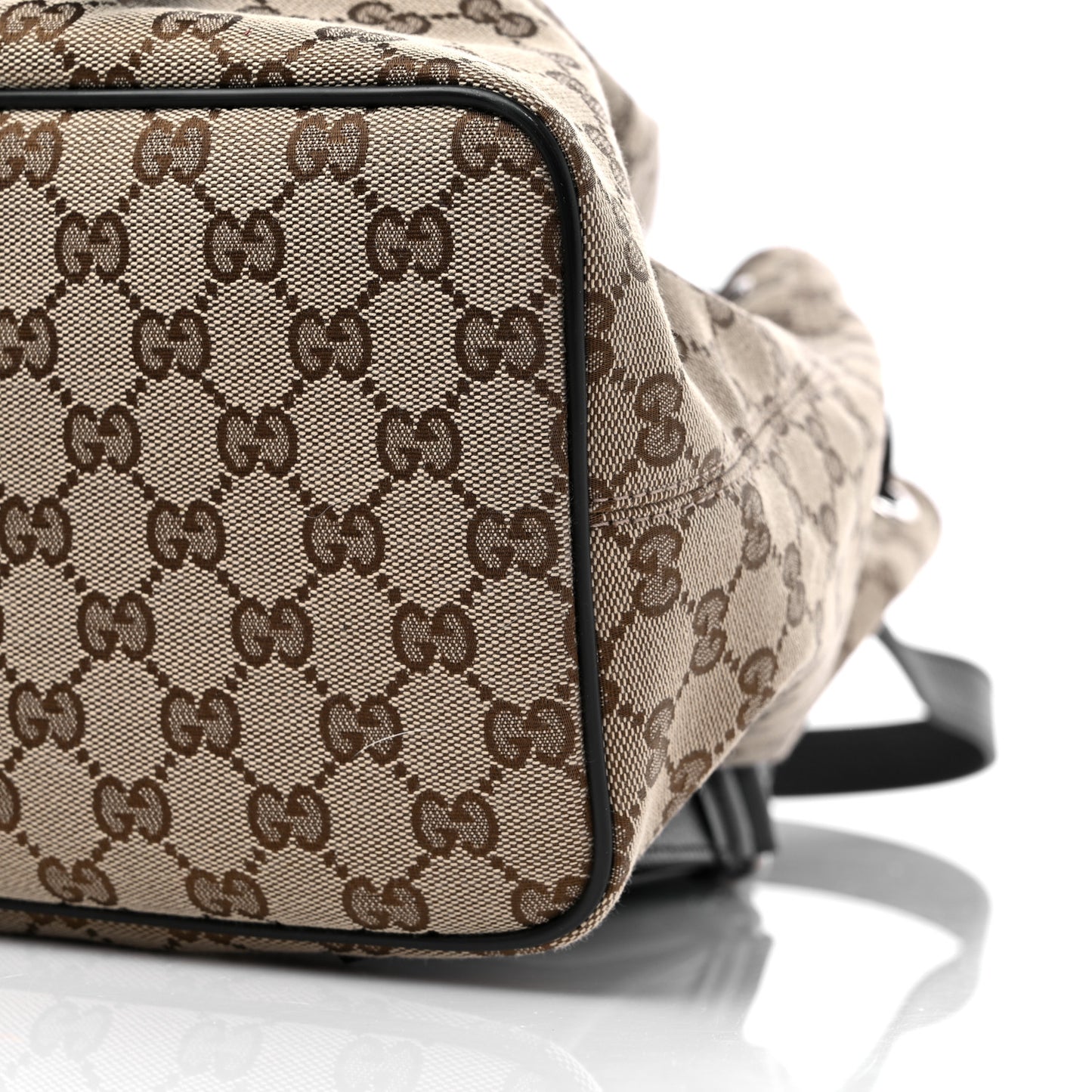 Monogram Dollar Calfskin O Drawstring Backpack Beige Ebony Testa di Moro Dark Chocolate
