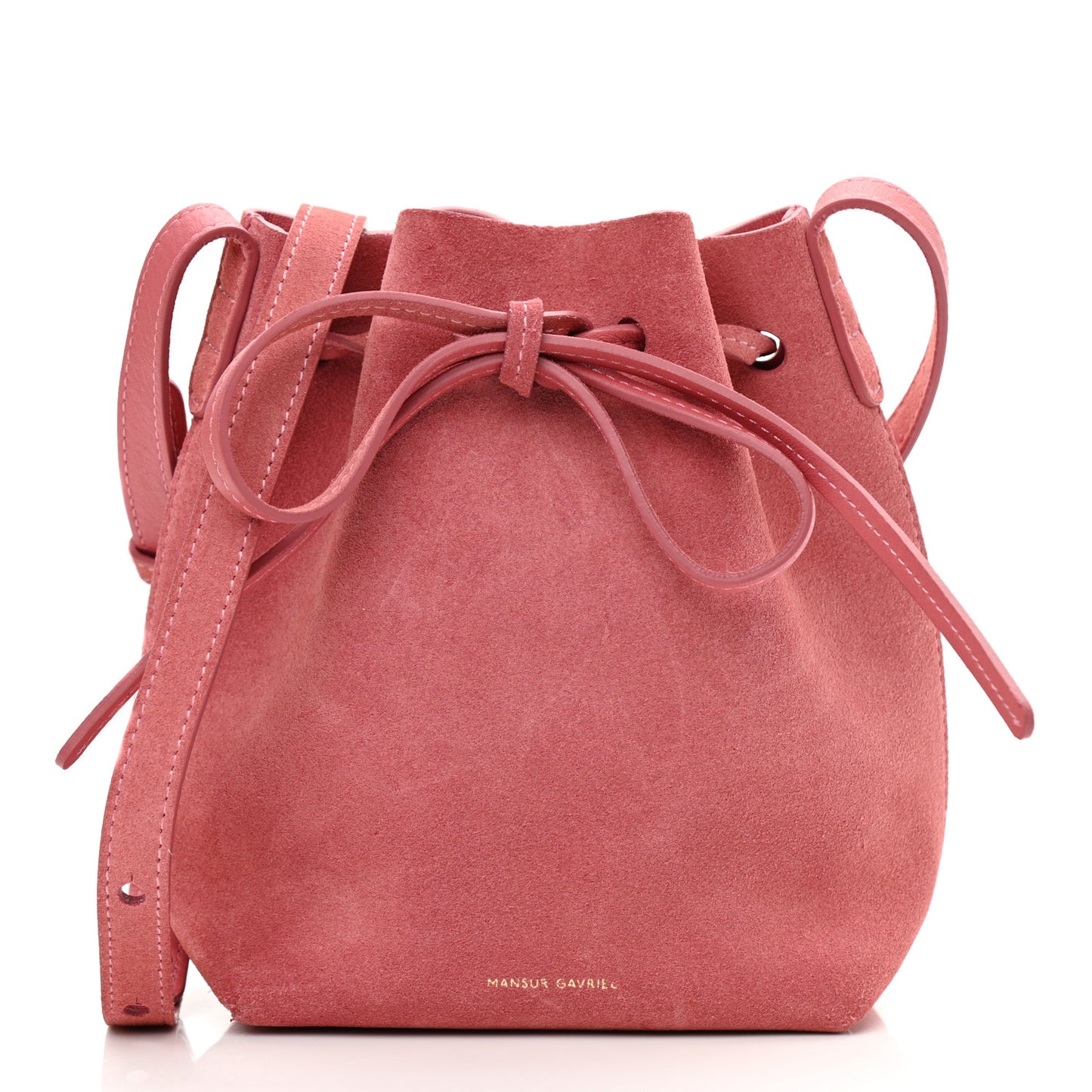 Suede Mini Mini Bucket Bag Blush