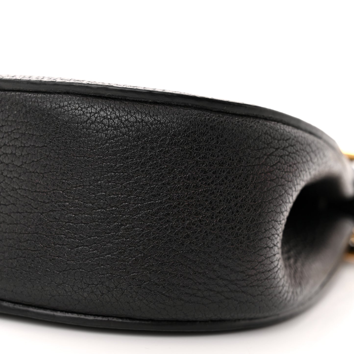 Grained Lambskin Nano Drew Shoulder Bag Black