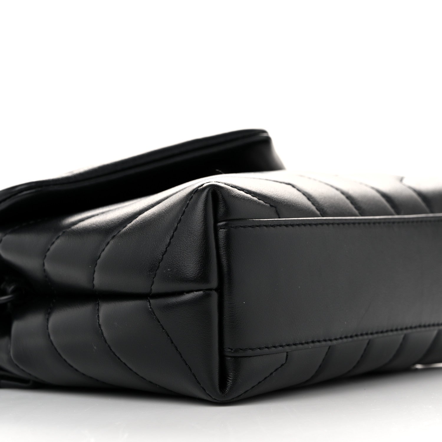 Saint Laurent Calfskin Y Quilted Monogram Monochrome Toy Loulou Crossbody Bag Black 9 of 11