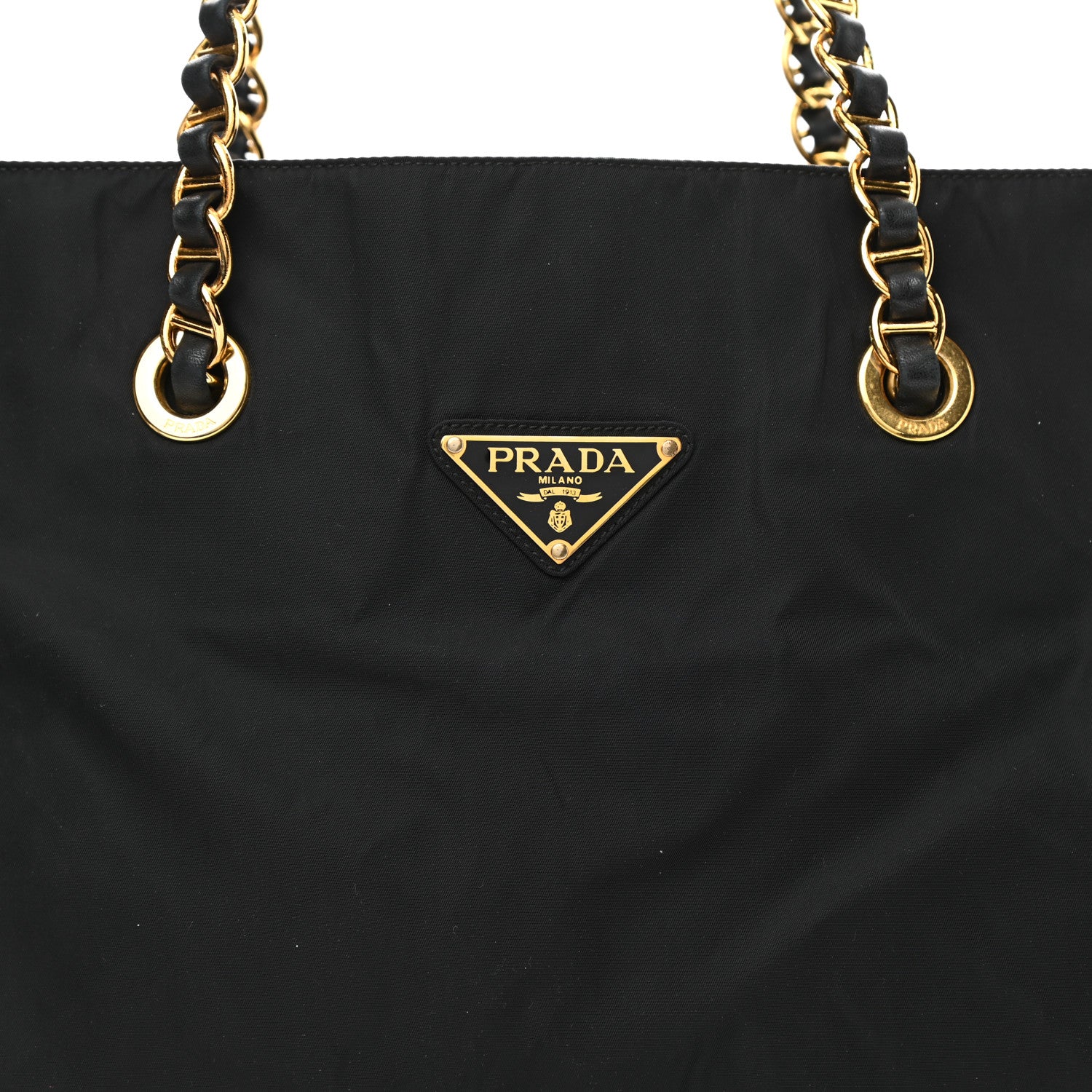 Prada Tessuto Nylon Chain Shoulder Bag Black 6 of 15