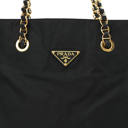 Prada Tessuto Nylon Chain Shoulder Bag Black 6 of 15