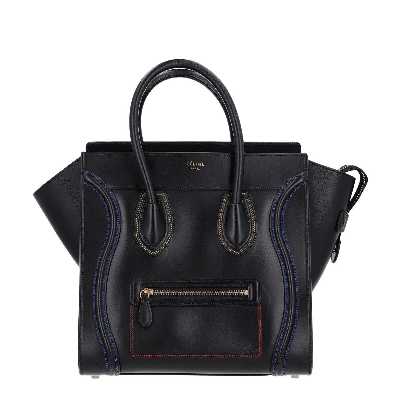 Celine Smooth Calfskin Multicolor Double Stitching Micro Luggage Black 1 of 10