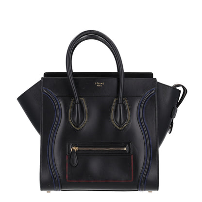 Celine Smooth Calfskin Multicolor Double Stitching Micro Luggage Black 1 of 10