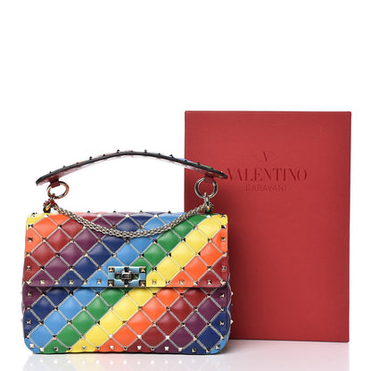 Valentino Garavani Lambskin Medium Rockstud Spike Shoulder Bag Rainbow 11 of 11