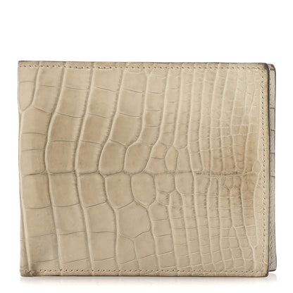 Hermes Shiny Alligator MC2 Copernic Compact Wallet Gris Tourterelle 1 of 10