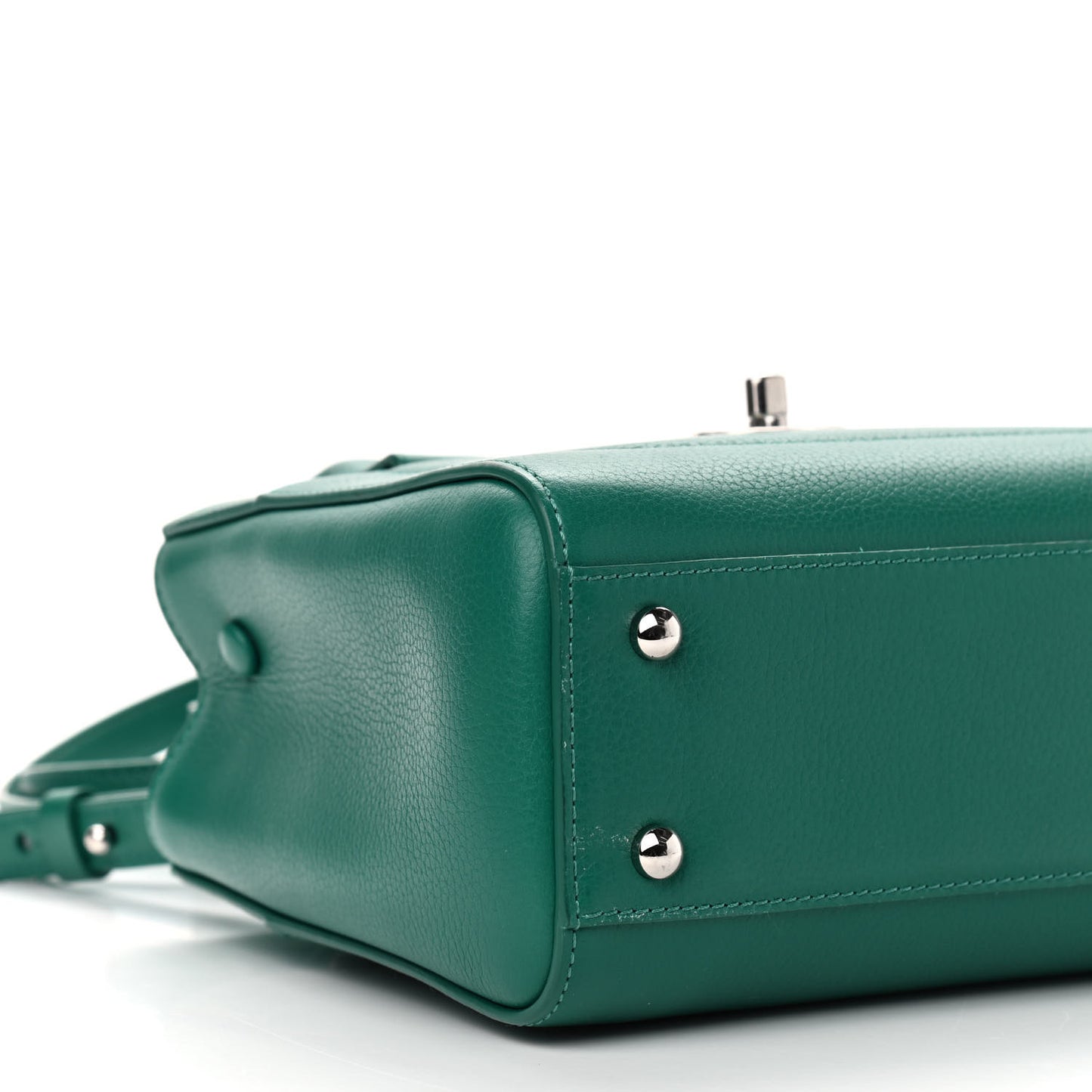 Grained Calfskin Mini Neo Executive Shopper Tote Green