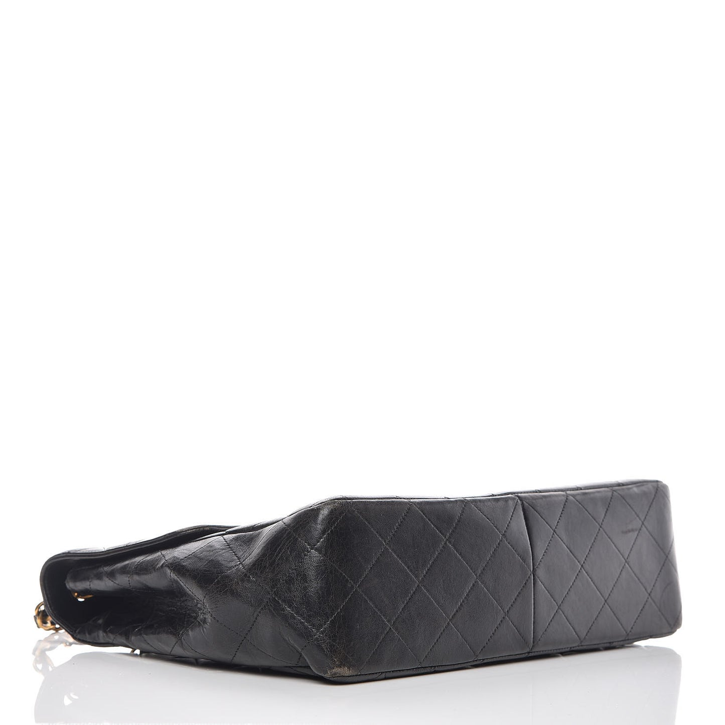 Lambskin Quilted Jumbo Single Flap Black