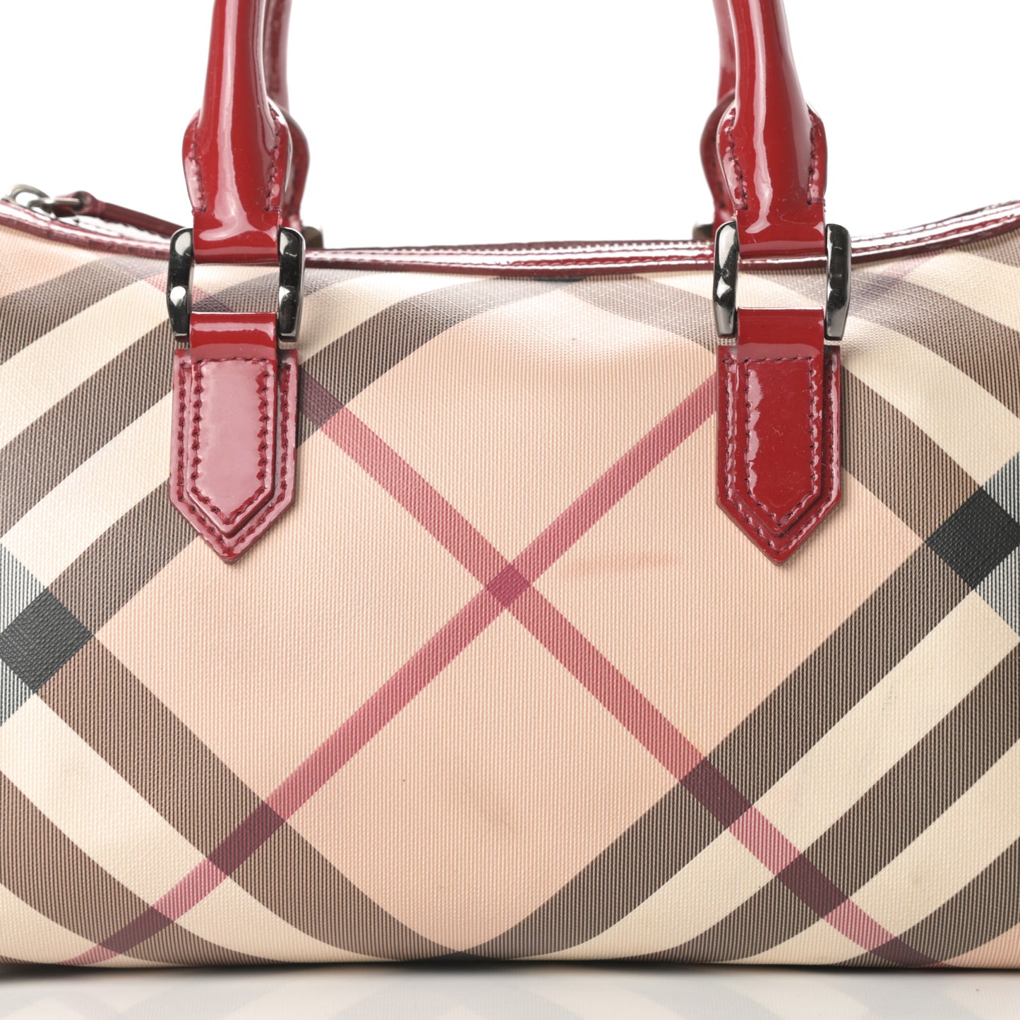 Patent Nova Check Chester Bowling Bag Raspberry Sorbet