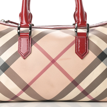 Burberry Patent Nova Check Chester Bowling Bag Raspberry Sorbet 8 of 19