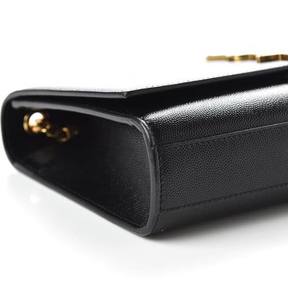 Saint Laurent Grain De Poudre Medium Classic Monogram Kate Satchel Black 6 of 9