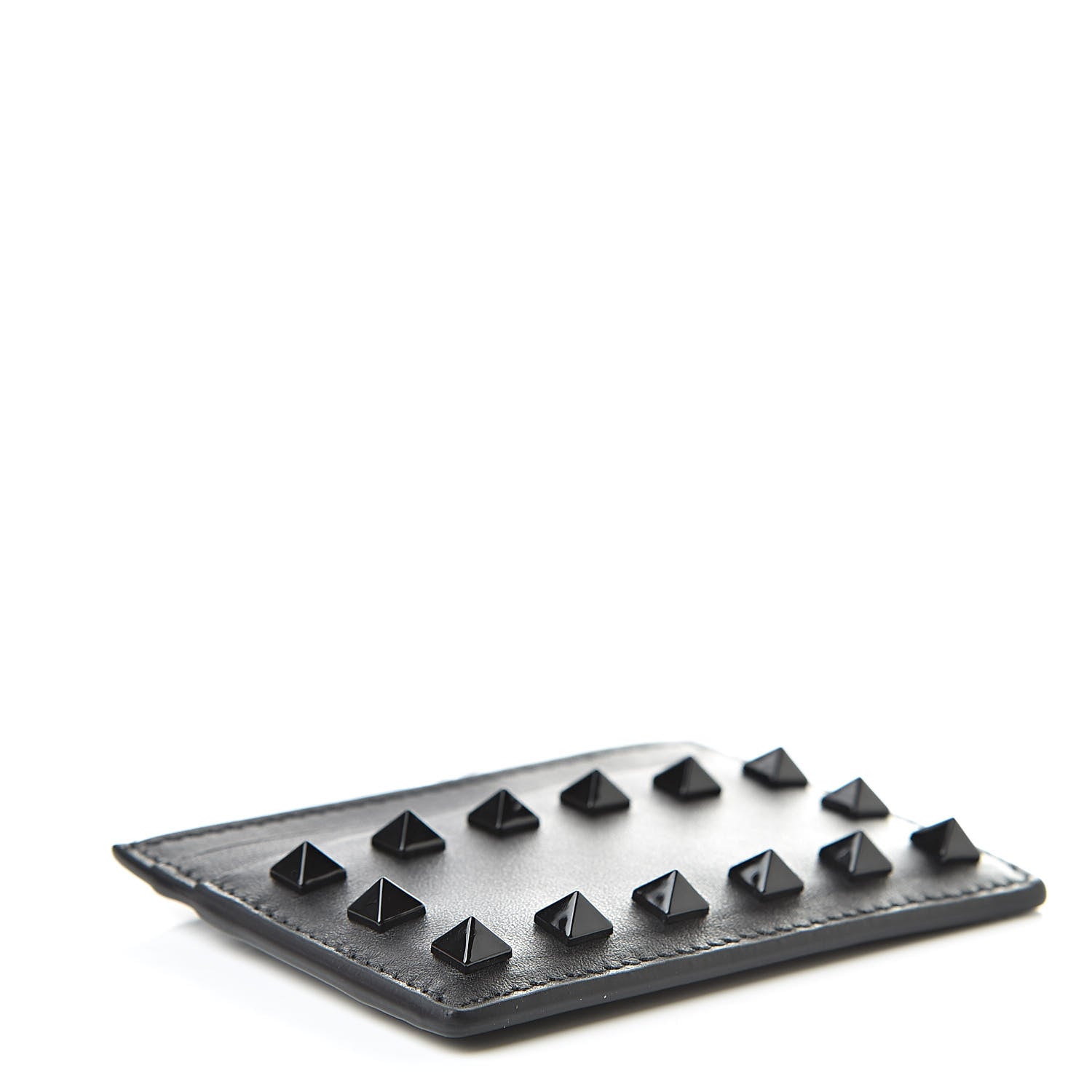 Valentino Garavani Vitello Rockstud Card Holder Black 4 of 9
