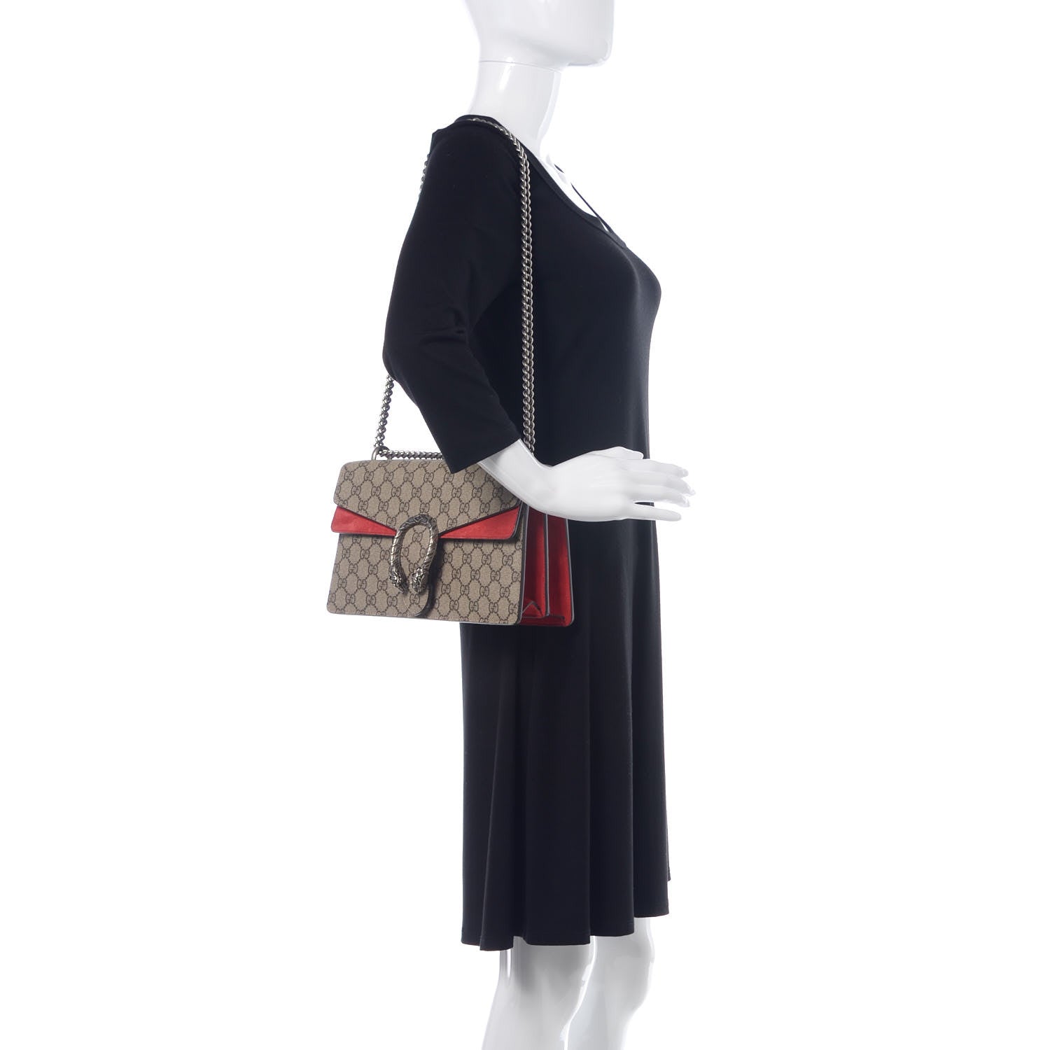 Gucci GG Supreme Monogram Small Dionysus Shoulder Bag Red 2 of 11