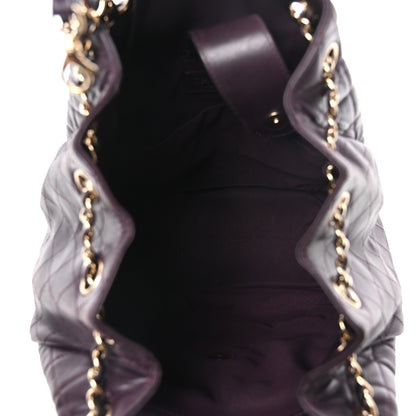 Chanel Lambskin Quilted Large Drawstring Shoulder Bag Dark Purple 5 of 10