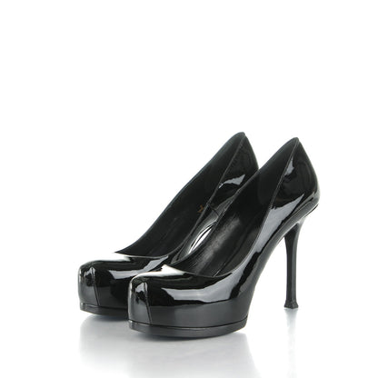 Saint Laurent Vitello Vernice Tribtoo 80 Pumps 39 Black 3 of 7