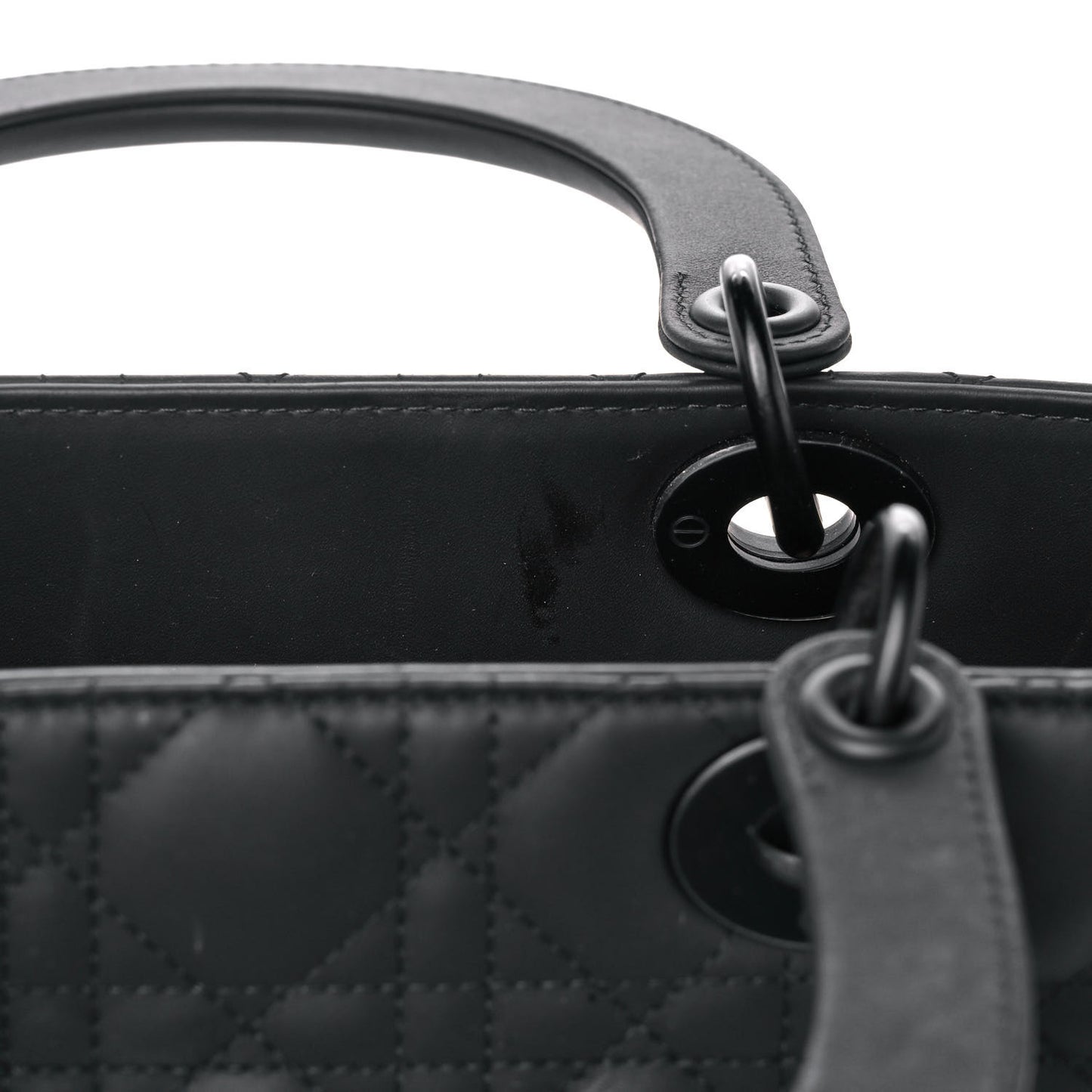 Ultra Matte Calfskin Cannage Medium Lady Dior Black